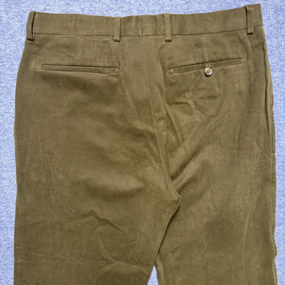 Banana Republic Mens Brown Flat Front Chino Pants 34x33 Straight Leg Slacks